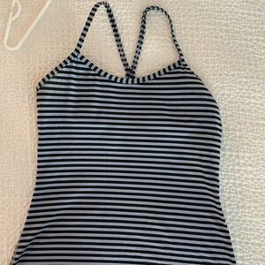 Lululemon Power Y tank purple black stripe size 6